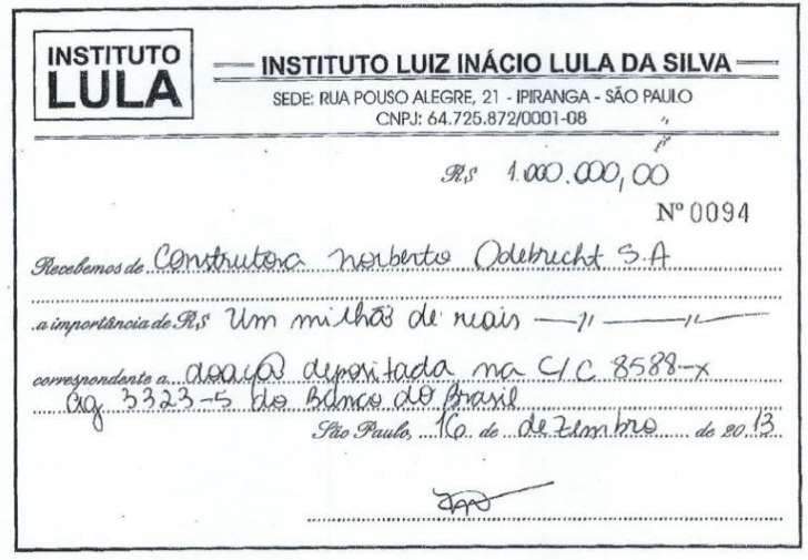 Odebrecht Entrega Recibos De Doação De R 4 Milhões Ao Instituto Lula Ivan De Colombo 5316